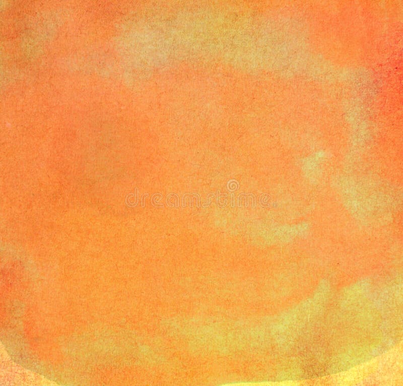 Yellow orange, abstract background paper texture with watercolor stain paint art.