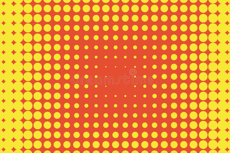 Yelloworange Halftone Pattern. Pop Art Style. Digital Gradient Stock