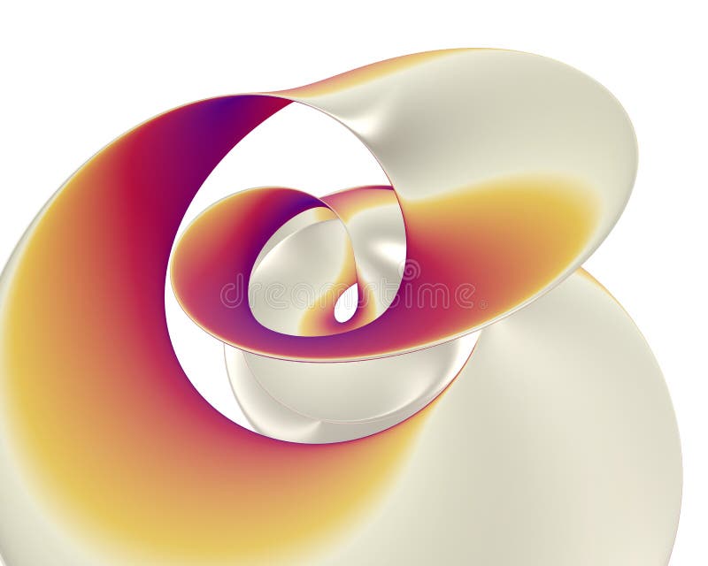Yellow - orange plastic spiral - wave polishes and reflecting royalty free illustration