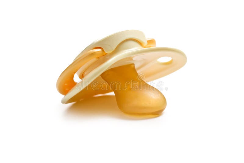 Yellow pacifier stock photo. Image of isolated, rubber 17361976