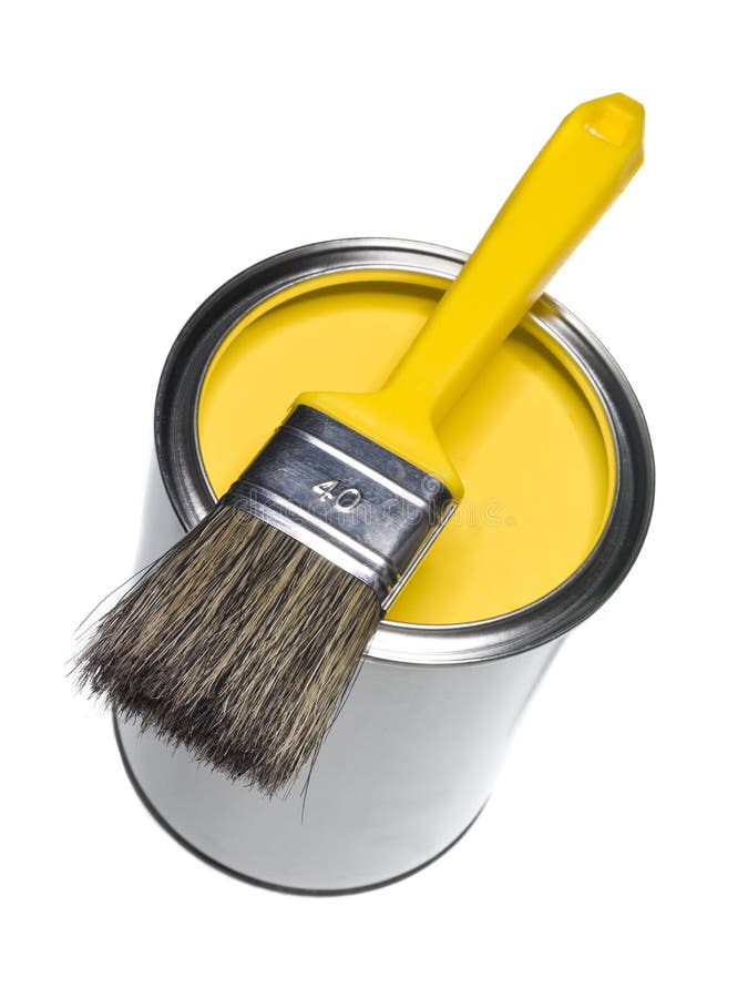 Yellow Paint can and brush