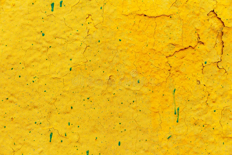 Yellow Paint Concrete Wall with Cracks Stock Photo Image of effect