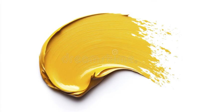 Yellow paint smear on a white background royalty free illustration