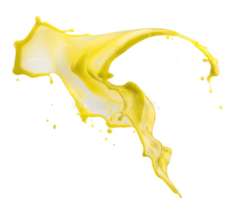 Yellow Paint Splash Isolated on a White Background Stock Image - Image ...