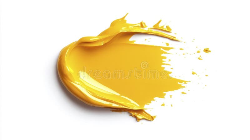 Yellow paint splash isolated on white background royalty free illustration