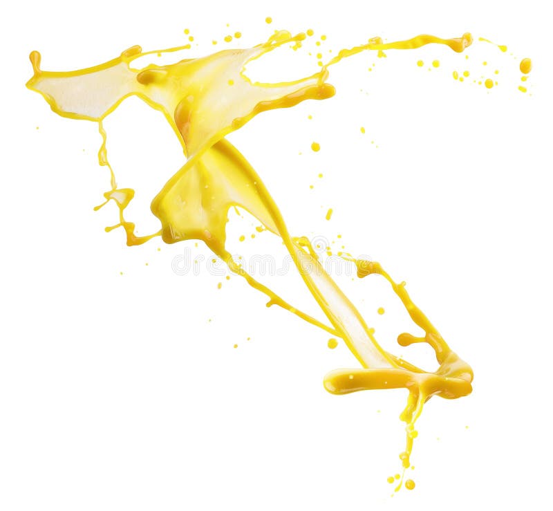 Yellow Paint Splash Isolated on a White Background Stock Photo - Image ...