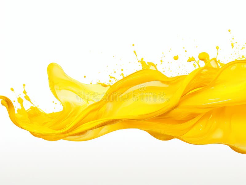 Yellow Paint Splash on Black Background Stock Photo Image of wave