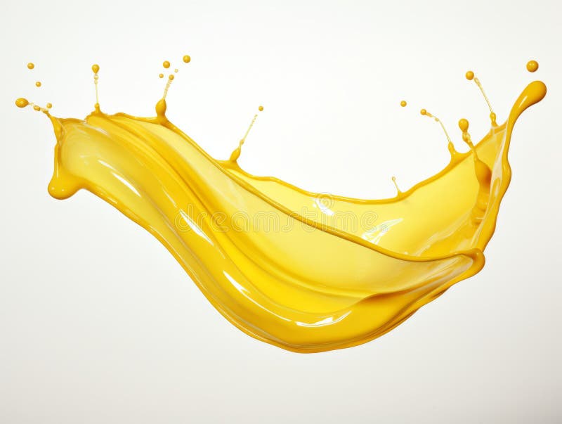 Yellow Paint Splash on Black Background Stock Photo - Image of wave ...