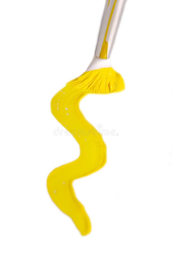 Yellow Paint stroke stock photography