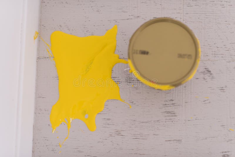 Yellow paint tin can stock image. Image of colour, plastic 92273879