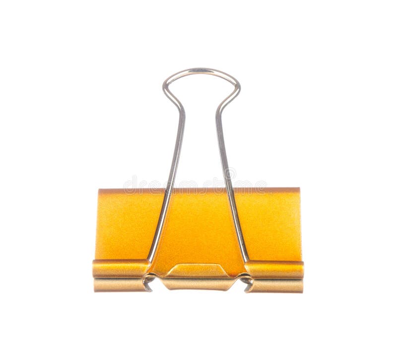 Yellow Paper Clip Isolated on White Stock Image Image of clip, clips
