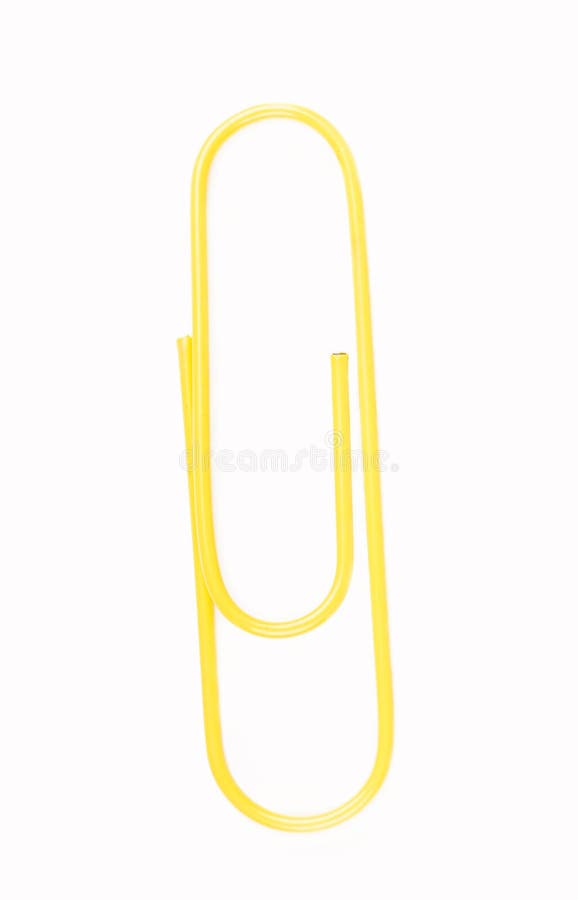 Yellow paper clip stock image. Image of accessory, equipment 31040111
