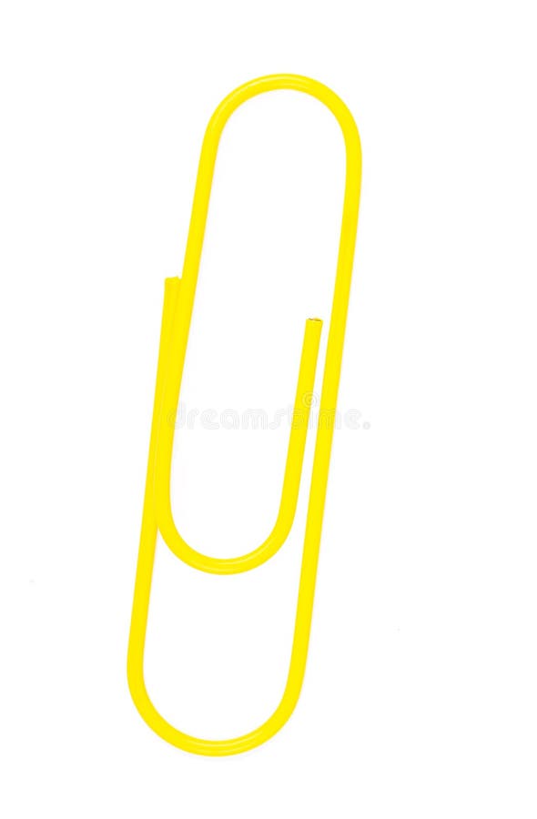 Yellow paper clip stock image. Image of accessory, equipment 31040111