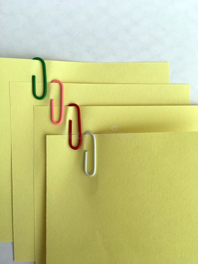 Yellow Paper Notes Binden with Staples. Notes and Staples Stock Photo Image of blank