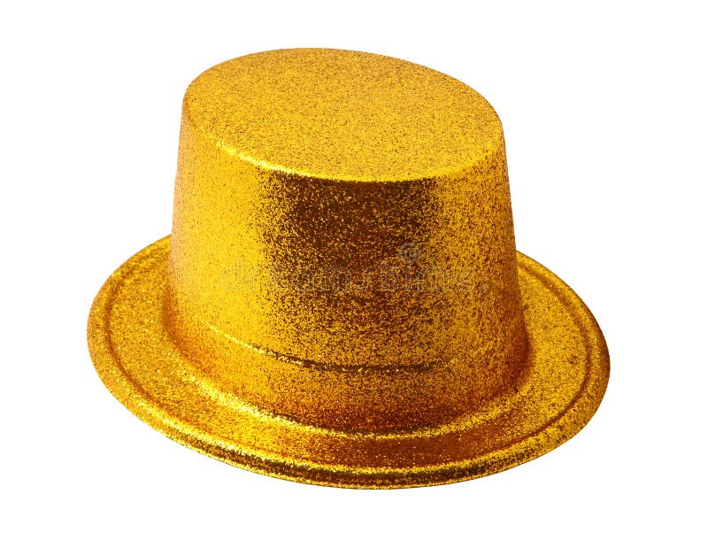 Yellow Party Hat Isolated on White with Clipping Path. Stock Image
