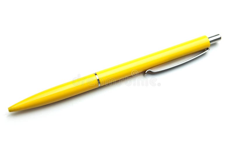 Yellow pen isolated on white background