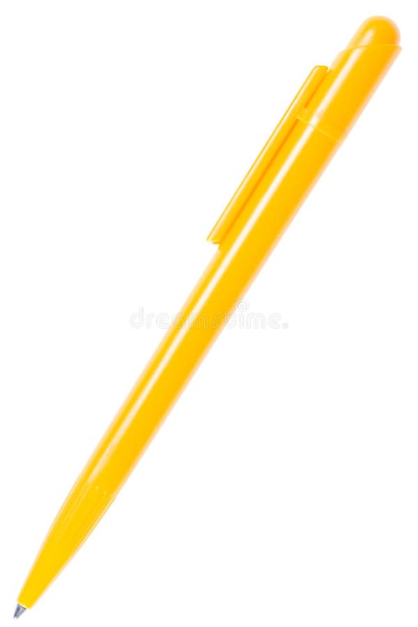 Yellow pen isolated on the white background