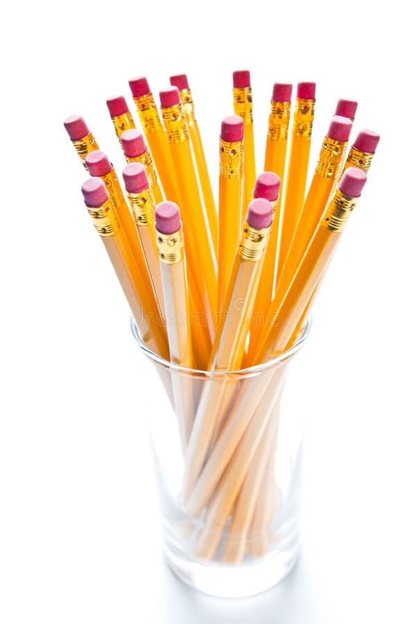 Yellow Pencils with a Rubber on the End Stock Photo Image of colorful