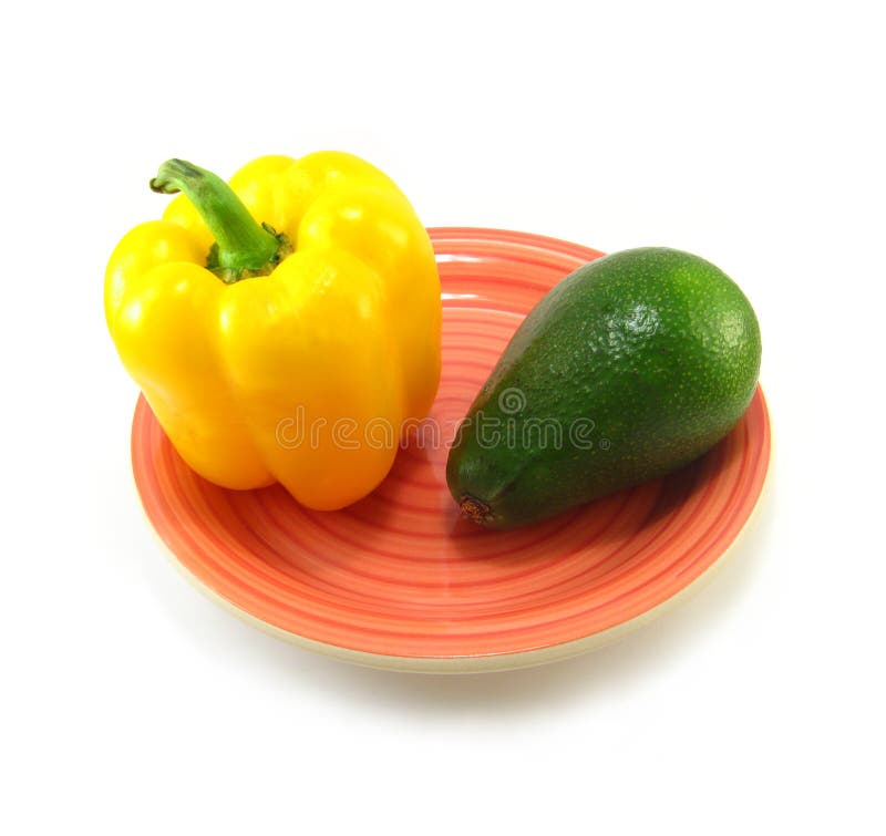 Yellow pepper and avocado