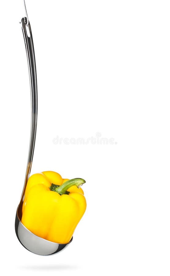 Yellow Pepper in ladle