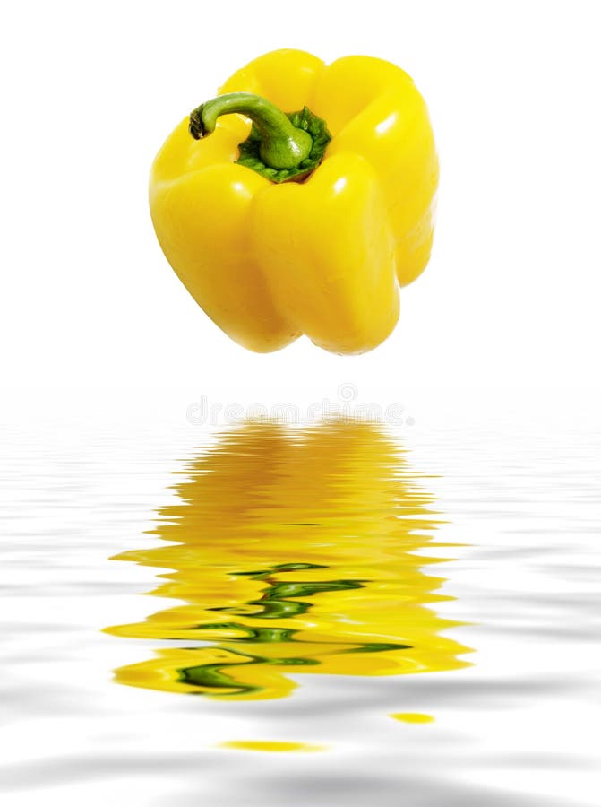 Yellow pepper on water