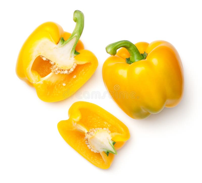 Yellow Peppers Isolated on White Background