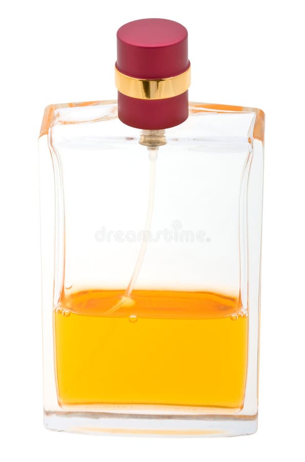 Yellow Perfume Bottle Isolated On White Stock Image Image of