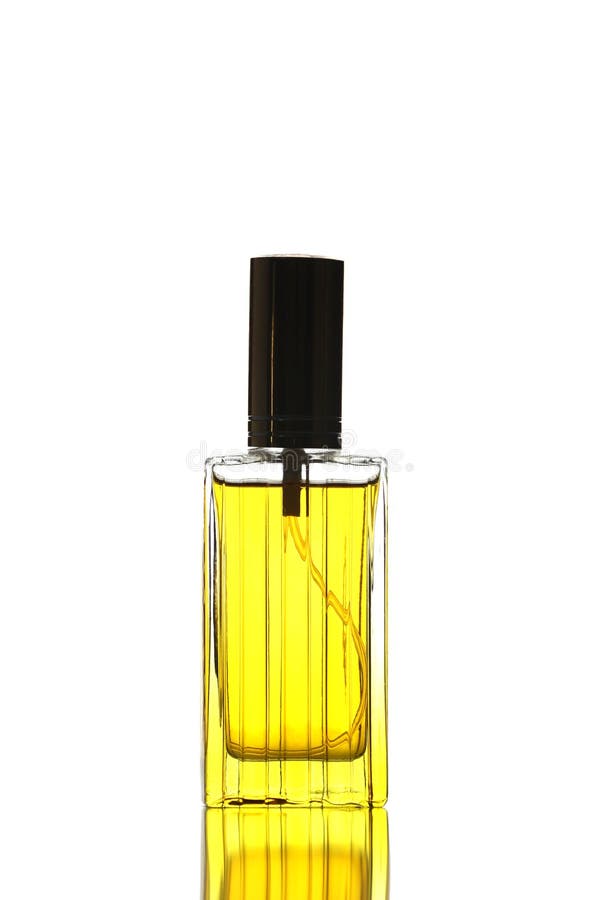 Yellow Perfume Bottle Isolated. Stock Image Image of freshness