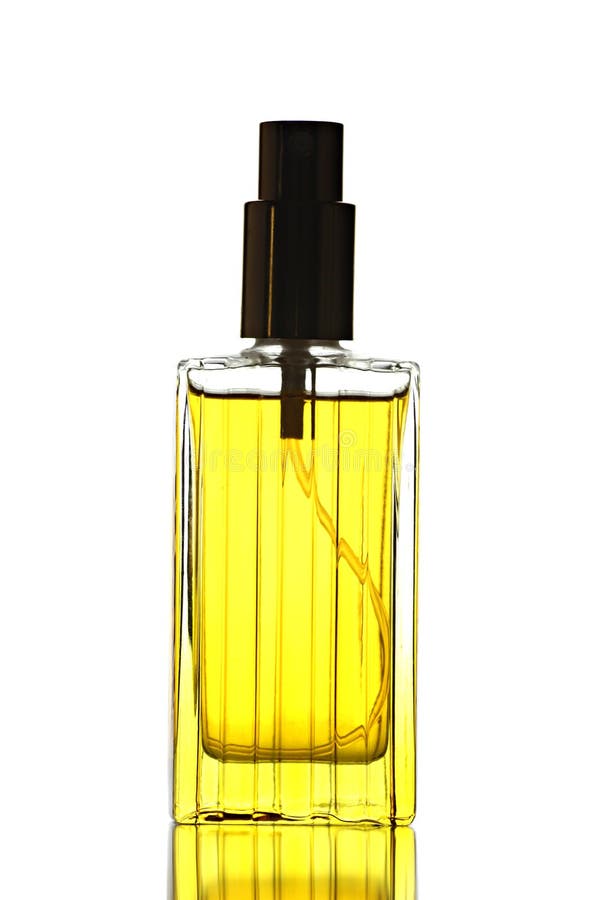 Yellow Perfume Bottle Isolated. Stock Photo - Image of bottle, perfume ...