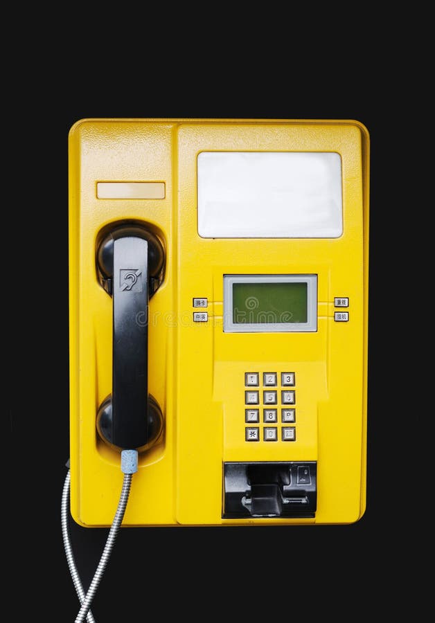 Yellow phone stock image. Image of call, communication 14106253