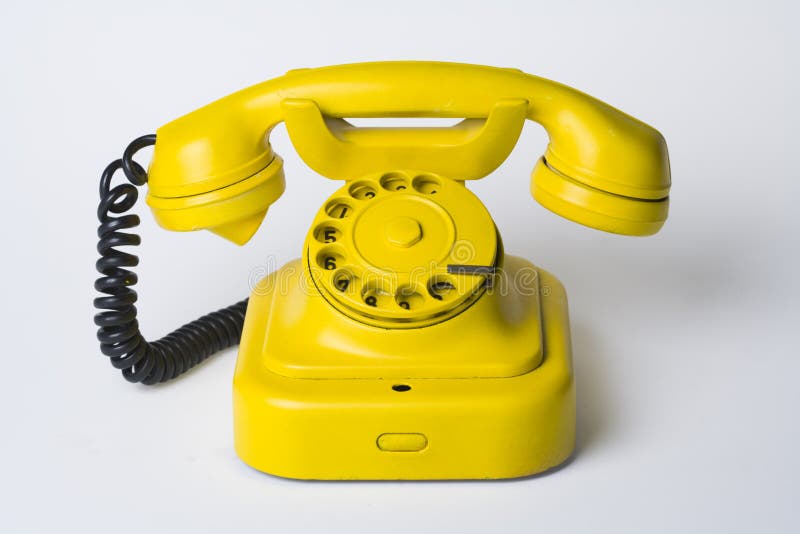 Yellow phone stock photo. Image of appliance, call, connection 8018196