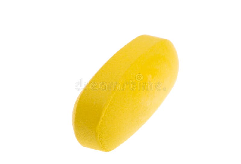Yellow pill isolated stock photo. Image of group, care 250841714