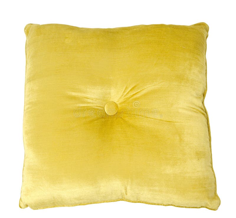 Yellow Pillow Isolated on White Backround Stock Image Image of