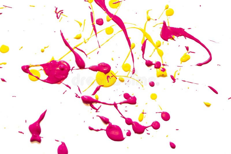 Yellow and Pink Paint Splats and Abstract Background Decoration Stock Photo Image of creative