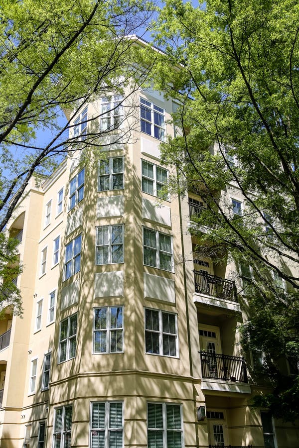 Yellow Condo Tower and Windows Stock Photo Image of city, modern