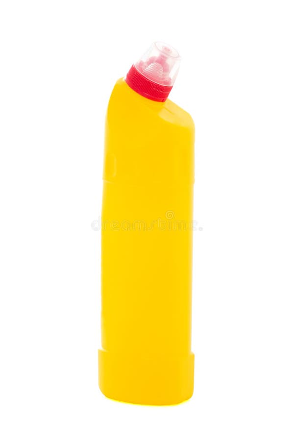 Plastic Bottle of Dishwashing Liquid Isolated on White Stock Image