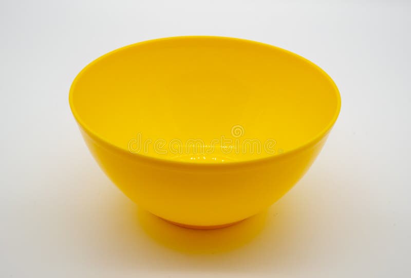 Yellow Plastic Bowl Isolated on White Background Stock Photo Image of