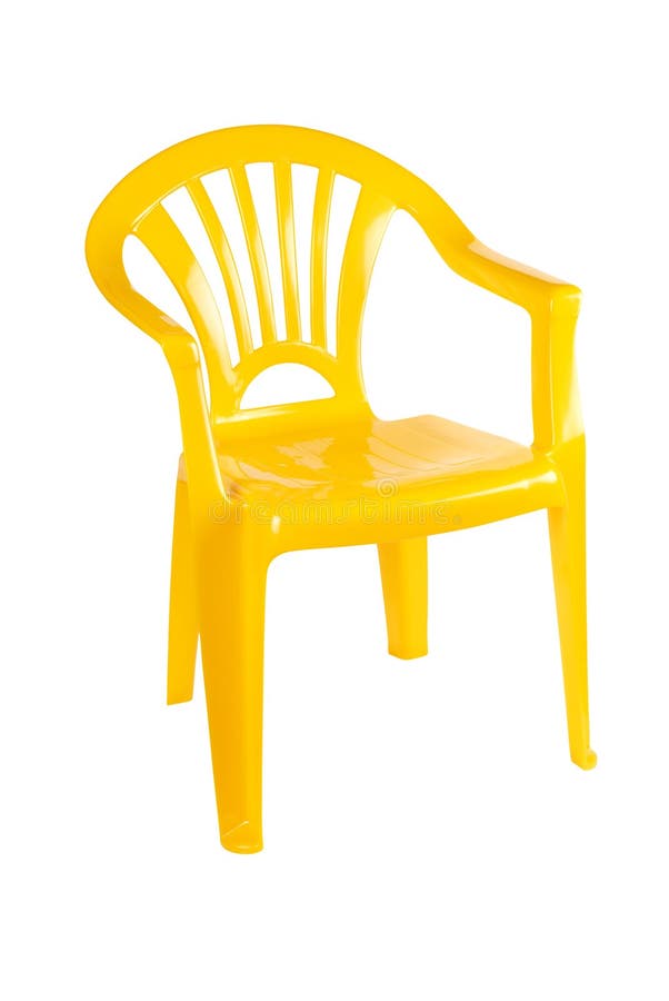 Yellow plastic chair stock photo. Image of white, plastic 27824770