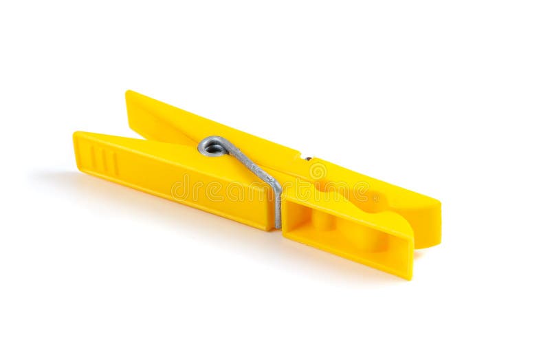Yellow plastic clothespin stock image. Image of plastic 49783957