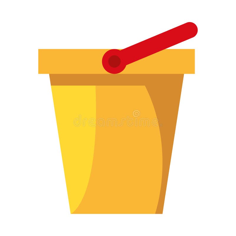 Yellow plastic sand bucket stock illustration. Illustration of small