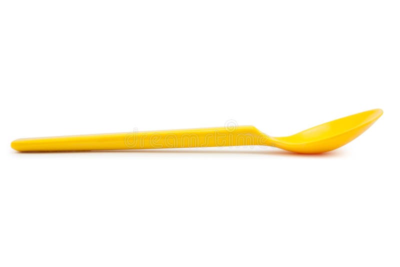 Yellow plastic spoon stock image. Image of disposable 64467127