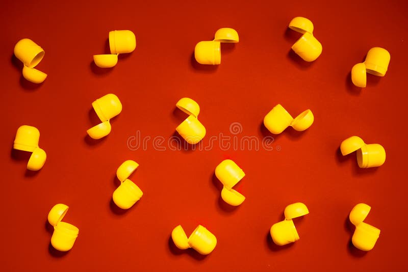 Yellow Plastic Toy Containers Top View Stock Photo Image of