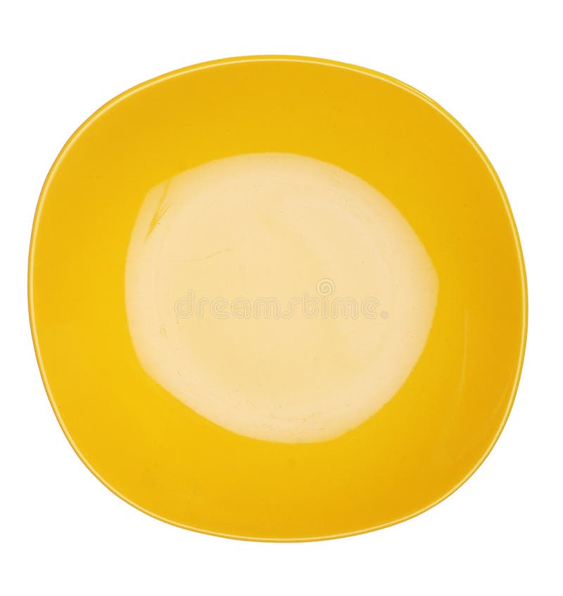 Yellow plate. stock photo. Image of kitchen, dish, saucer 7455092