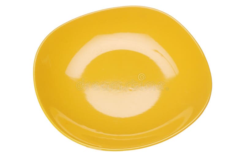 Yellow plate. stock photo. Image of yellow, kitchen, dish 7455100