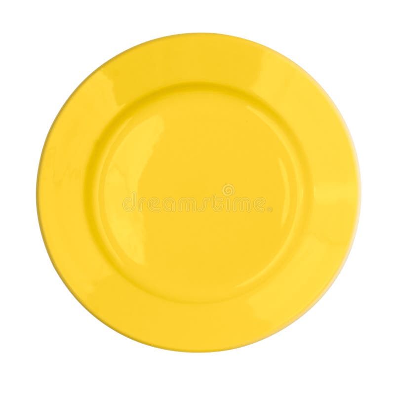 Yellow Plate Isolated Top View Stock Photo Image of dish, ware 14105058