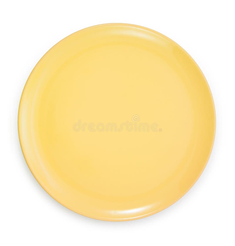 Yellow plate isolated stock photo. Image of cooking, flatware 74703514