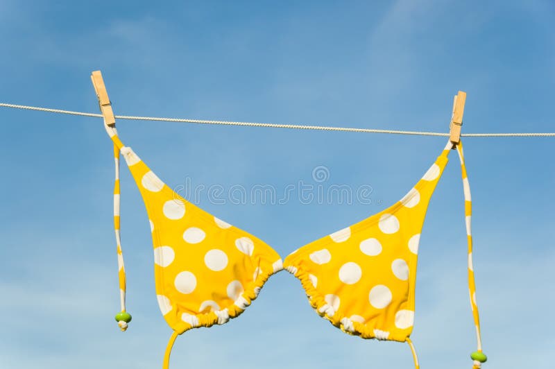 Yellow Polka Dot Bikini stock photo. Image of swim, isolated - 3678338