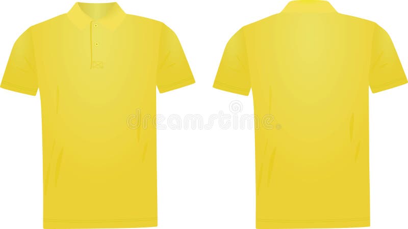 Download Yellow Polo T Shirt. Front, Back And Side View Stock ...
