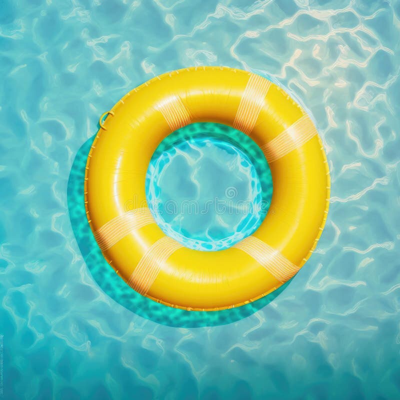 Yellow Pool Ring Float. Illustration AI Generative Stock Illustration