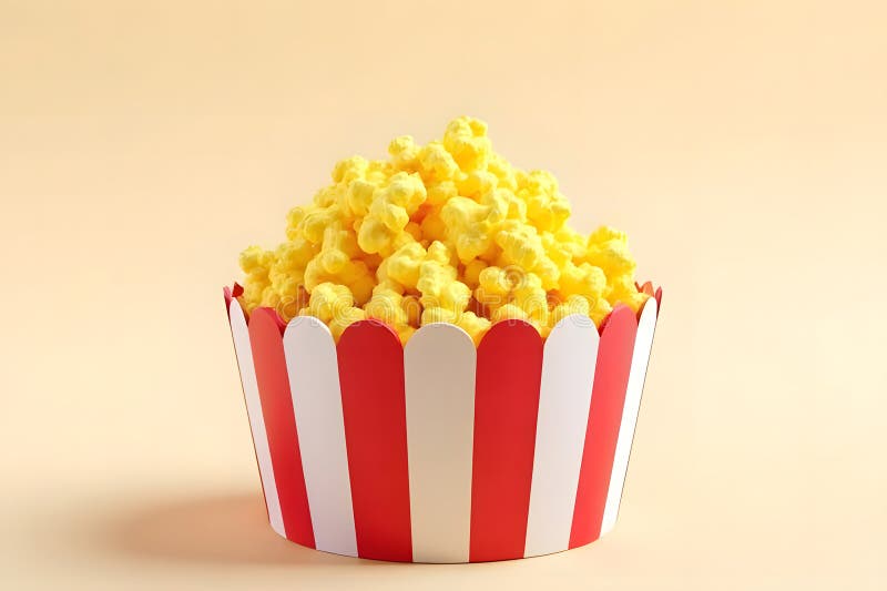 The yellow popcorn baked with fragrant butter ready to eat ilustração royalty free